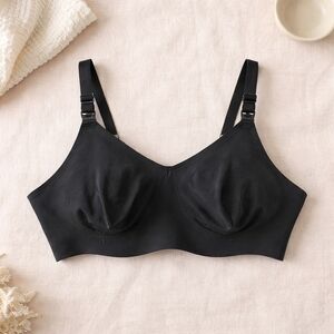 Knix Nursing Bra Black Seamless Wireless V-Neck Adjustable Straps Size 3